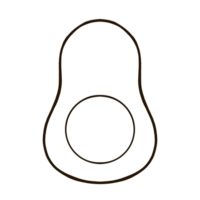 avocado icon, outline style, on transparent background png