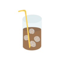 coffee with ice and straw icon in isometric style png
