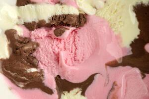 Texture Melted Three Various Color, Neapolitan Ice Cream photo