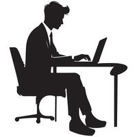 The Professional Silhouette of a man at Work Illustration White Background vector