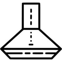 Wall mounted kitchen hood doodle icon. Simple minimalistic symbol in black on white background vector