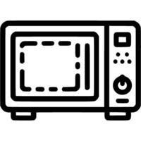 Microwave doodle icon. Simple minimalistic symbol in black on white background vector