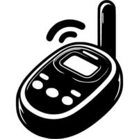 Special gadget wireless signal booster in monochrome. Simple minimalistic in black ink drawing on white background vector