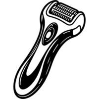 Electric epilator floating movable head in monochrome. Professional hair removal device. Simple minimalistic in black ink drawing on white background vector