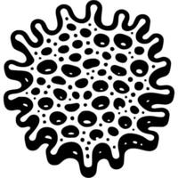Deep sea sponge coral in monochrome. Coral reef inhabitant. Simple minimalistic in black ink drawing on white background vector