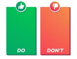 Do and Dont infographic templates frame vector