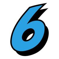 6 number 3d style colorful modern vector