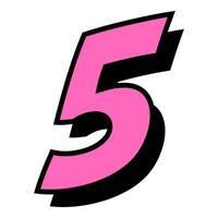 5 number 3d style colorful modern typography vector