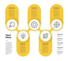 Infographic template timeline process color style vector