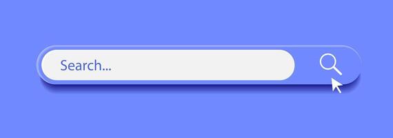 3d search bar Internet browser engine on blue background vector