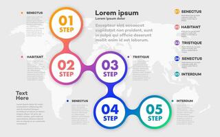 Infographic template timeline process 5 option vector