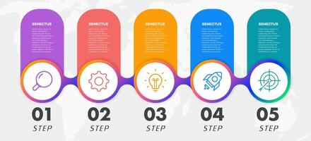 Infographic template timeline process color style vector