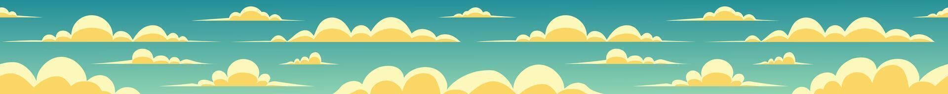 Sky clouds pattern illustration cartoon style vector