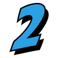 2 number 3d style colorful modern typography vector