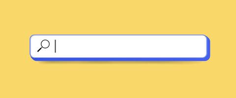 3d search bar Internet browser engine vector