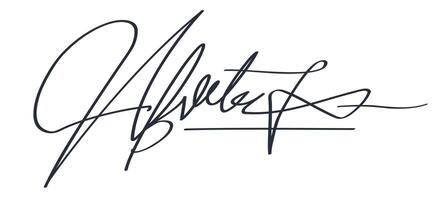 Signature template black color for document vector