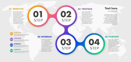 Infographic template timeline process color style vector