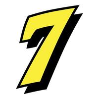 7 number 3d style colorful modern typography vector