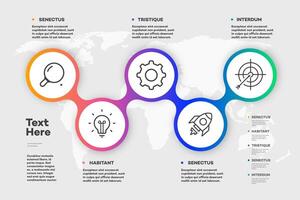 Infographic template timeline process color style vector