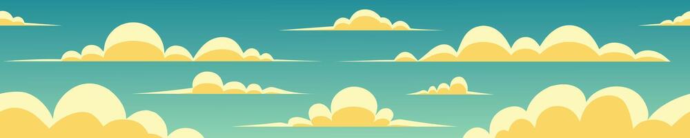 Sky clouds pattern illustration cartoon style vector