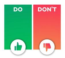 Do and Dont Infographic Comparison vector
