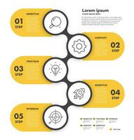 Infographic template timeline process 5 vector