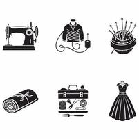 SEWING SET ICONS vector