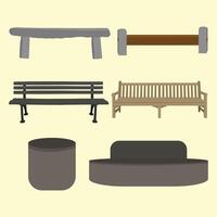 collection of bench sets with different vector