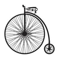 Penny Farthing Bicycle Silhouette Illustration vector