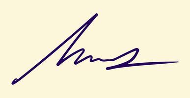 Handwritten fake autograph. Fictitious signature for signing documents on white background vector