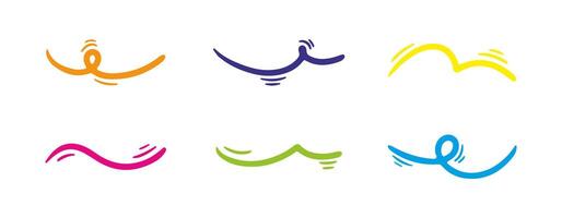 Line movement element set, emotion graphic effects, decoration icons. Doodle line elements, arrow, emphasis, heart, wind, zigzag, sparkle. Hand drawn Anime emotion, express shape. vector