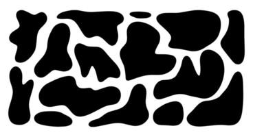 Liquid blob shapes, organic random forms, black fluid silhouette, simple smooth ink stain. Flat design elements. illustration vector