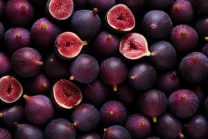 A pile of fresh Fig form the background, shown from above photo