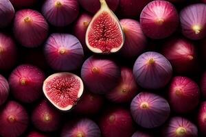 A pile of fresh Fig form the background, shown from above photo