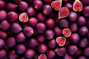 A pile of fresh Fig form the background, shown from above photo