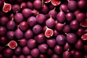 A pile of fresh Fig form the background, shown from above photo