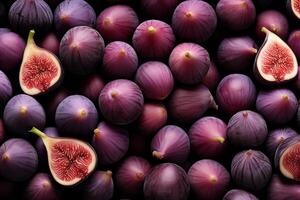 A pile of fresh Fig form the background, shown from above photo