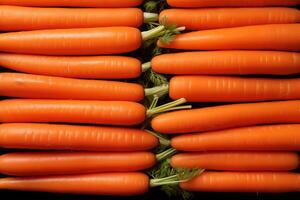 A pile of fresh carrot form the background, shown from above photo