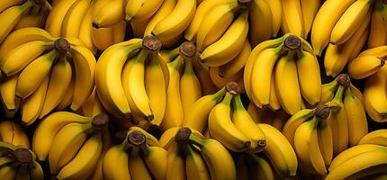 A pile of fresh bananas form the background, shown from above photo