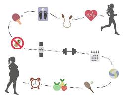 Way to lose weight. Hard mode and proper nutrition brings the desired result. vector