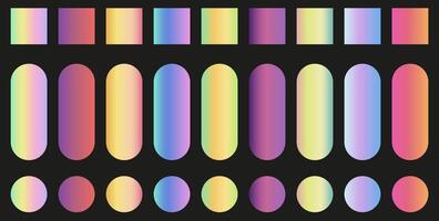Full color forms. Gradient palette. Simple multicolored shapes in a gradient. vector