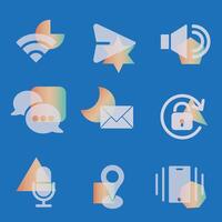 Communication icons. Set of interface icons. Icons used in everyday life. vector