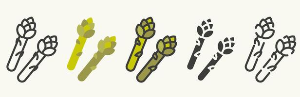 Artichokes in different styles. Artichoke icons. Set of artichokes. A variety of artichokes. vector