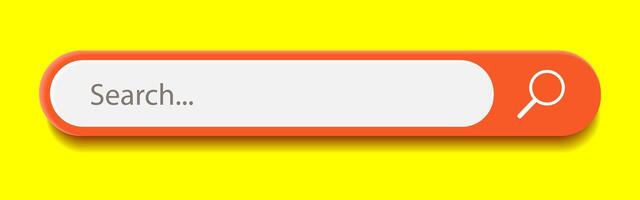 3d search bar Internet browser engine on yellow background vector