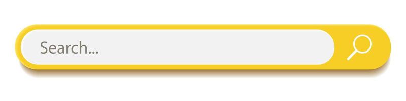 3d search bar Internet browser engine yellow color vector
