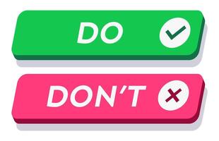 Do and dont sign modern 3d style vector