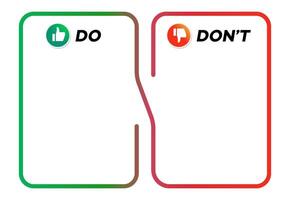 Do and dont infographic modern gradient style vector