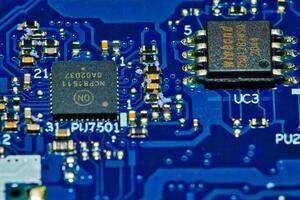 a close up of a electronic circuit board photo