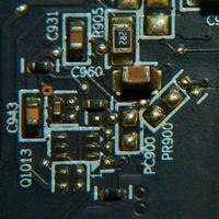 a close up of a circuit board with some electronic components photo