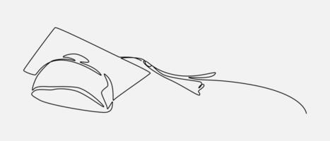 Continuous one line drawing of graduation cap. Education, college, school, university concept. Editable stroke . vector